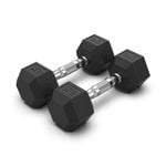 2 Pack of 5kg Dumbell - Total 10kg Hex Rubber Coat Iron Dumbells