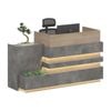 Modern Furniture KERAN  Reception Desk Left Panel - Acacia & Carbon Grey Colour