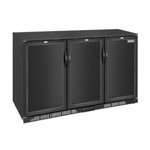 Polar G-series Triple Solid Door Back Bar Cooler Black 850 X 1350 X 520mm 320l