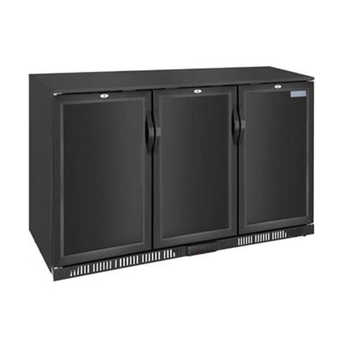 Polar G-series Triple Solid Door Back Bar Cooler Black 850 X 1350 X 520mm 320l