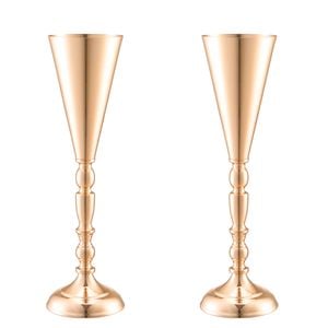 VEVOR 43cm Tall Wedding Flower Vase Gold Metal Trumpet 10PCS for Tables