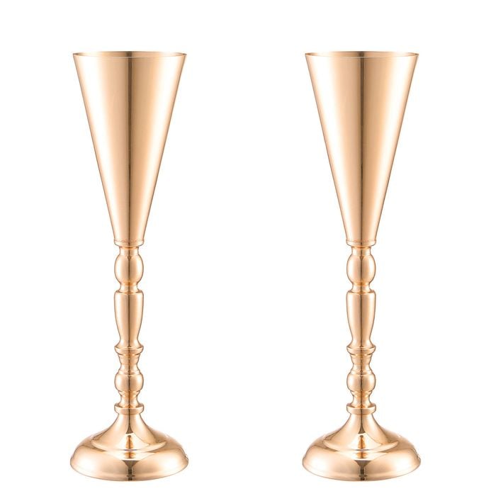 VEVOR 43cm Tall Wedding Flower Vase Gold Metal Trumpet 10PCS for Tables