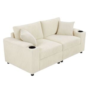 Ufurniture 2 Seaters Sofa Modular Lazy Lounge Sofa Beige