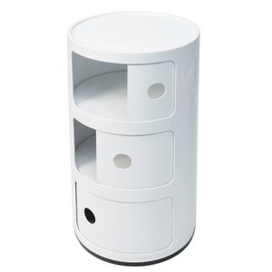 SK Designer Living | Replica Anna Castelli Ferrieri Componibili Round Storage Unit 3 Tier - White