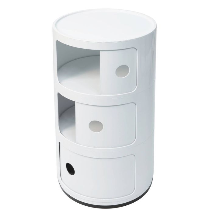 SK Designer Living | Replica Anna Castelli Ferrieri Componibili Round Storage Unit 3 Tier - White