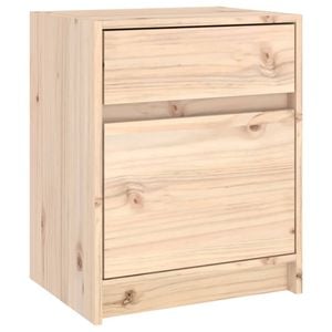 vidaXL Solid Pinewood Bedside Cabinet Nightstand Drawer Storage Bed Cabinet
