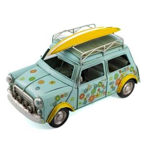 Boyle Metal Ornament Home Decor Hand-painted Vintage Flower Car W/surfboard 25cm