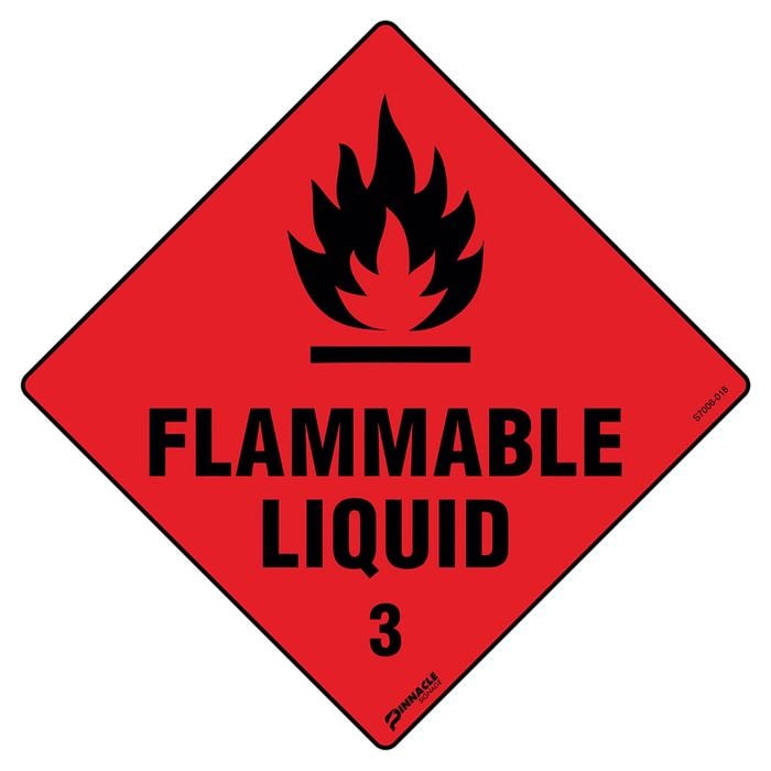 Pinnacle 270 x 270mm Poly Flammable Liquid 3 Sign