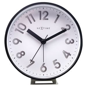 Nextime Reflect 12.5x13cm Plastic Alarm Clock Analogue W/ Night Light White