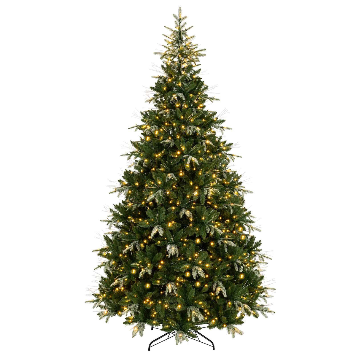 Costway 280cm Christmas Tree Pre-Lit Spruce Xmas Tree 3000 Full Branch ...