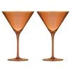 2pc Tempa Verity Drinking Crystal Stemware Martini Glass Set - Amber