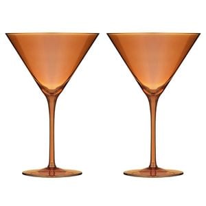 2pc Tempa Verity Drinking Crystal Stemware Martini Glass Set - Amber