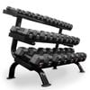 Smai Rubber Hex Dumbbell Set 1-25kg (pair) With Storage Rack - Black