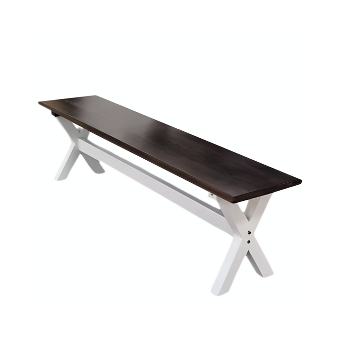 Elegance Living 180x35x46cm White & Black Top Loligo Bench