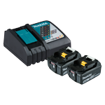 Makita Single Port Rapid Battery Charger with 2 x 5.0Ah Batteries 199179-3