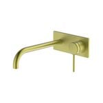 Gareth Ashton Brushed Brass Poco Wall Mixer Set 220mm WELS 4 Star 6.5L/min