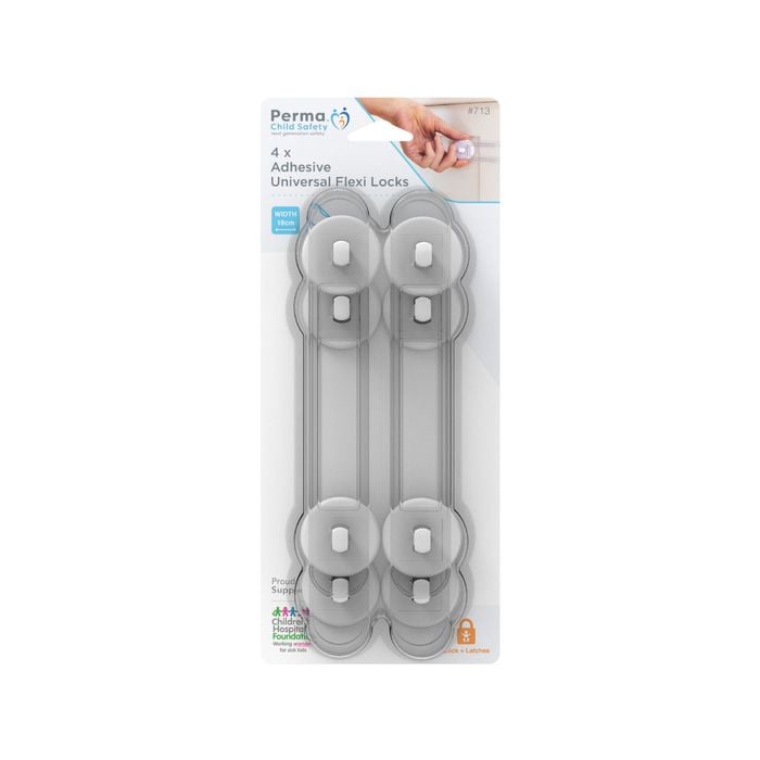 Perma Child Safety 18cm Adhesive Universal Flexi Locks – 4 Pack