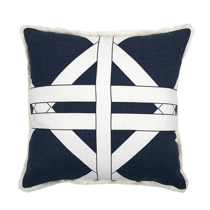 Coast To Coast Home 48cm Gabriel Cotton Cushion Blue/White