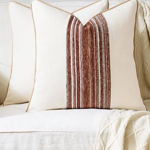Gioia Casa 2-Pack Wabi Stripe Cushion Covers 45cm x 45cm - Terracotta