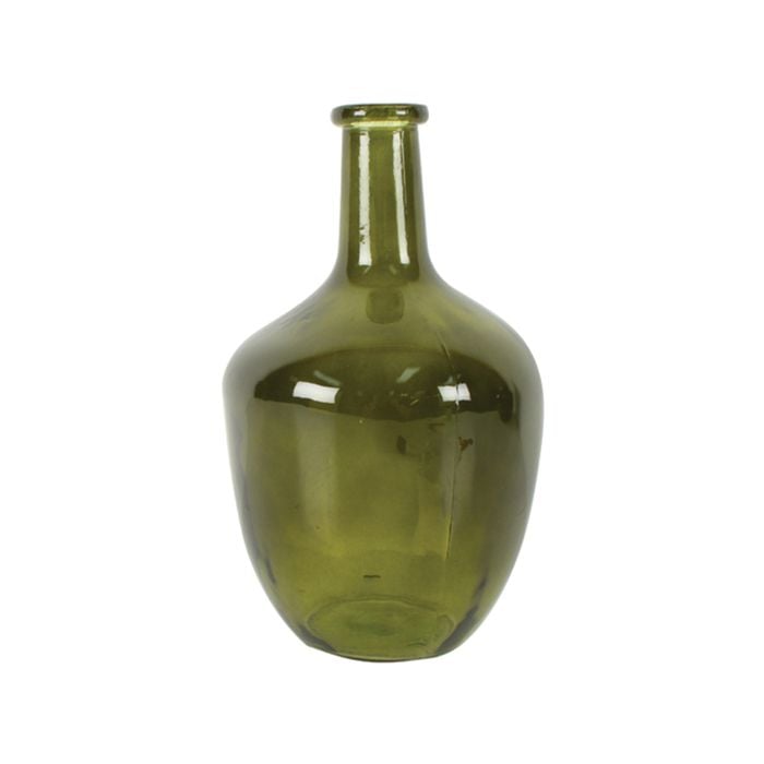 Maine & Crawford Burch Bottle Neck 30x18cm Glass Vase - Green