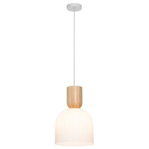 Mercator White Matt Mackensie Ribbed Glass Pendant