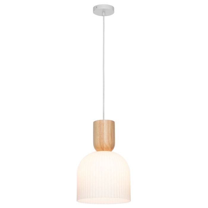 Mercator White Matt Mackensie Ribbed Glass Pendant