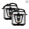 SOGA 2 Pack 8L 1600W Stainless Steel Electric Pressure Cookers with Non-Stick Pots