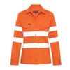 Green Hip Long Sleeve HiVis Reflective Shirt Orange Size 18
