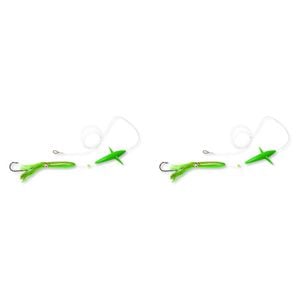 2PK Sea Pro Live Bird Rigged Skirt Offshore Trolling Teaser Lure 9 In - Green