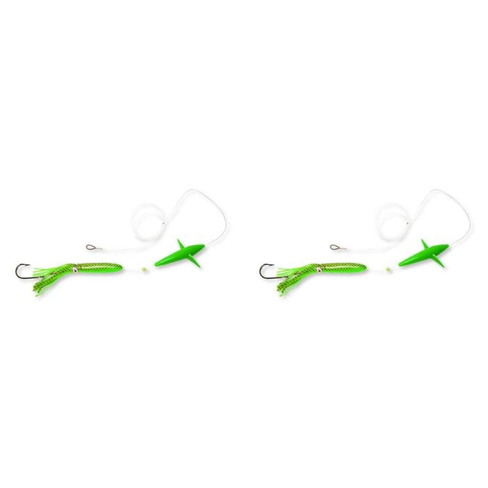 2PK Sea Pro Live Bird Rigged Skirt Offshore Trolling Teaser Lure 9 In - Green