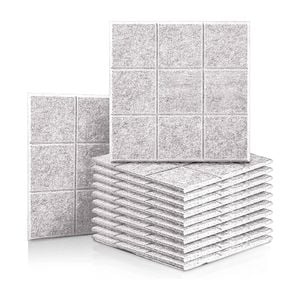 iDEER LIFE Acoustic Foam 12Pcs Sound Absorbing Panels Wall Tiles 3x3 Square (Sand)
