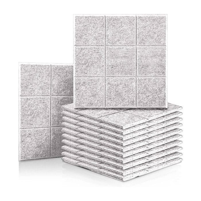 iDEER LIFE Acoustic Foam 12Pcs Sound Absorbing Panels Wall Tiles 3x3 Square (Sand)