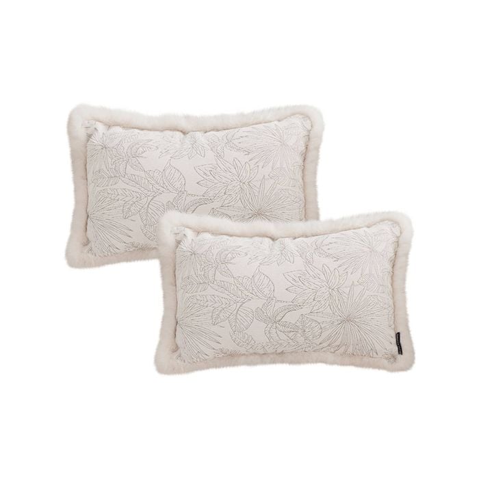 SOGA 2X 30CM Romantic French Mosley Jacquard Lumbar Throw Pillows