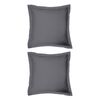 2x Odyssey Living Breathe Cotton European Pillowcase 65cm x Charcoal