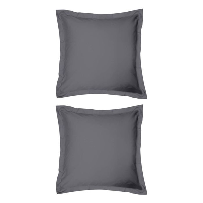 2x Odyssey Living Breathe Cotton European Pillowcase 65cm x Charcoal