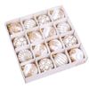 Catzon 16 Pcs Shiny Christmas Baubles Silk Wrapped with Rhinestone Sequins for Party Decor-White
