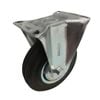 Move It 125mm 100kg Black Rubber Fixed Plate Castor