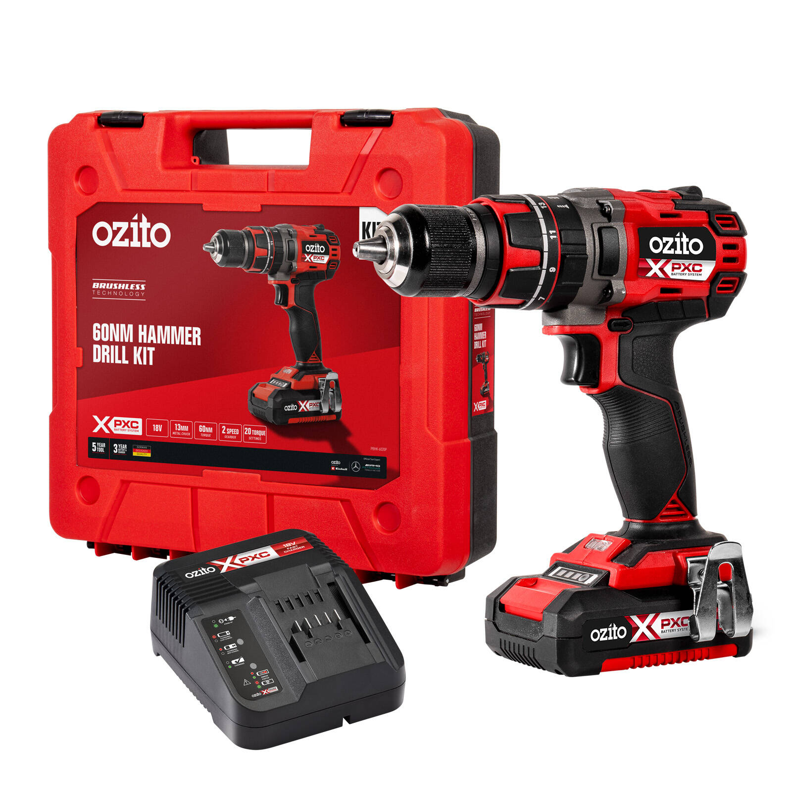Ozito PXC 60NM Hammer Drill Kit PBHK-6020P product image