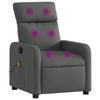 vidaXL Massage Recliner Chair Reclining Armchair Single Sofa Dark Grey Fabric