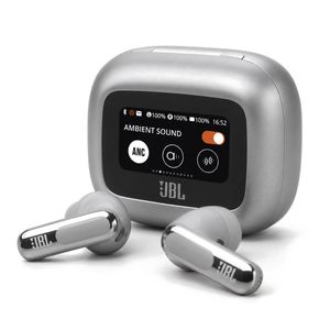 JBL Live Flex 3 True Wireless ANC Earbuds w/Screen - Silver