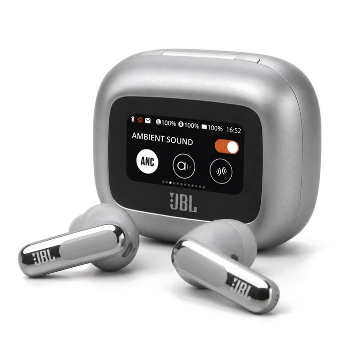 JBL Live Flex 3 True Wireless ANC Earbuds w/Screen - Silver