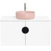 CIBO 900mm White Mornington Wall Hung Bathroom Vanity With Pink Basin And Black Handle