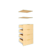 Lugna Sand 4 Drawer 2 Shelf Insert Kit - To Suit 600 x 580mm Cabinet Shell