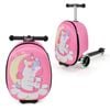 Costway Kids Suitcase Scooter Unicorn Luggage Skateboard Children Ride-on Suitcase