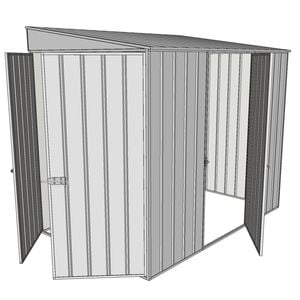 Build-a-Shed 1.5 x 2.3 x 2m Single Hinged Side Door Skillion Shed - Zinc