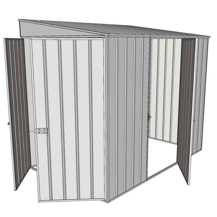 Build-a-Shed 1.5 x 2.3 x 2m Single Hinged Side Door Skillion Shed - Zinc
