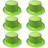 6x SATIN TOP HAT Costume Party Cap Fancy Dress Trilby Fedora One Size BULK Light Green