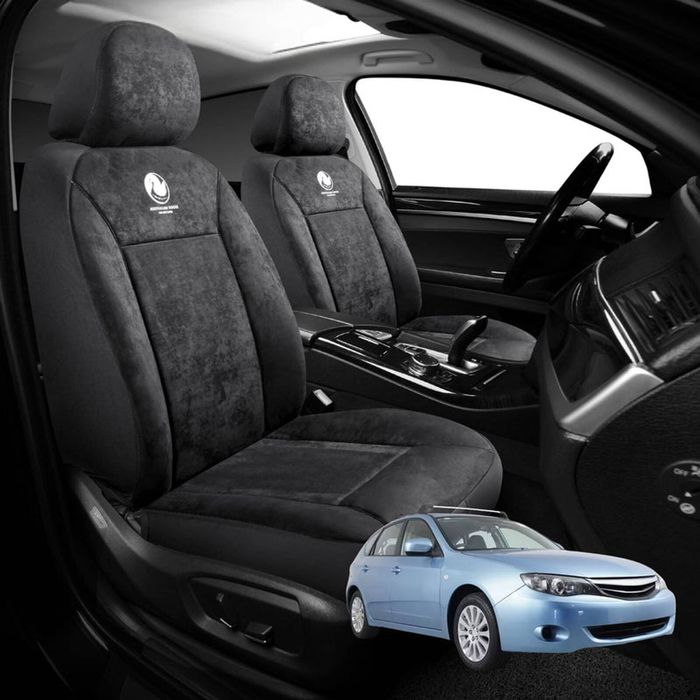 Australian Goose Edition Front Seat Covers for Subaru Impreza 2011 - 2016 (G3, G4) - Suede, Universal Fit - Black