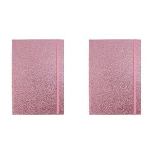 2x Lvd 21cm Notebook A5 Journal/note Writing Stationery 80 Pages Glitter Rose