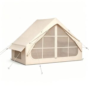 Advwin Inflatable Camping Tent, 2-6 Person Air Glamping Tent With Mesh Double Doors & Windows